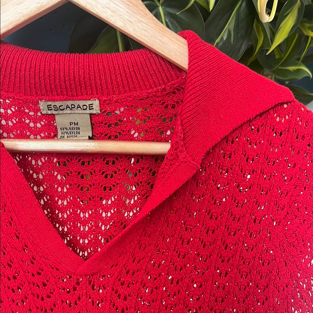 Red Knit Tank Top - Picture 2 of 3